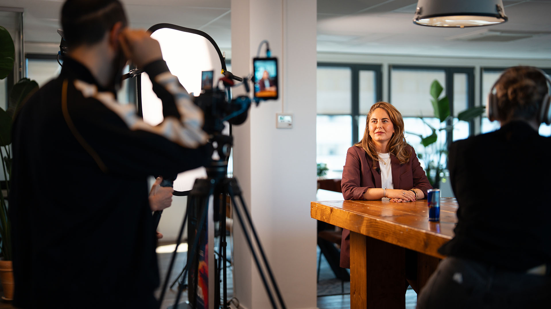 On set with SOV — EuroCollege interview shoot